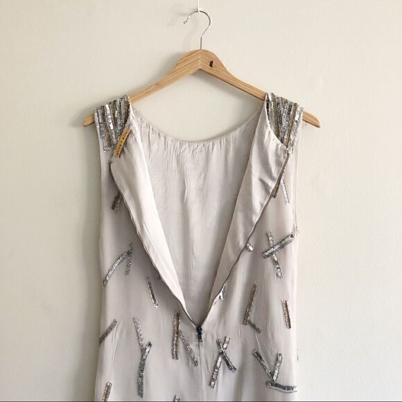 Alice+Olivia Nude Sequin Embellished Silk Mini Dress Size 2 - Picture 5 of 7